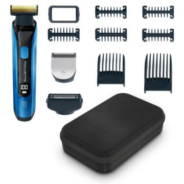 Aparatul hibrid de tuns  conturat și ras Rowenta Forever Sharp Ultimate TN6200F4  autonomie 120 min  wet&dry  7 piepteni  albastru