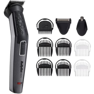Babyliss Aparat de tuns si ras BaByliss MT727E Carbon Titanium 10in1 Multi Trimmer, 10 Accesorii, 3 capete, Negru