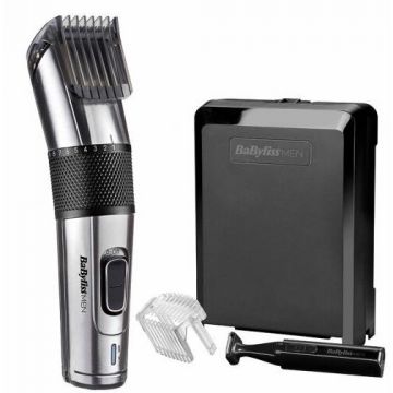Babyliss BaByliss E978E Masina de tuns cu fir/ fara fir cu accesoriu pentru tuns, NegruGri