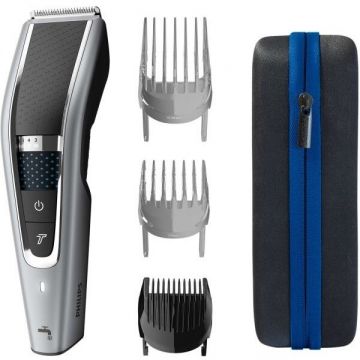 Philips Aparat de tuns lavabil Philips HC5650/15, 28 setari de lungime, Carcasa depozitare , Lame din otel inoxidabil, Accesoriu pentru barba, Argintiu