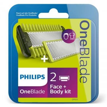 Philips Rezerva OneBlade QP620/50, kit 1 lama fata, 1 lama corp, 1 pieptene, compatibil gama OneBlade Philips Rezerva OneBlade QP620/50, kit 1 lama fata, 1 lama corp, 1 pieptene, compatibil gama OneBlade
