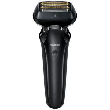 Aparat de ras Panasonic ES-LS6A-K803, 6 lame, inchJapanese Blade Technologyinch, Trimmer, Senzor pentru barba, 50min autonomie Li-Ion, Wet & Dry, Cap Flexibil 22D, Cutie de transport, Negru