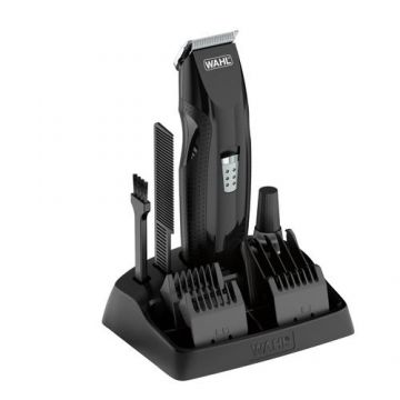 Aparat de tuns barba si mustata Wahl 05606-508, alimentare acumulator, 4 piepteni de ghidare, 6 trepte de taiere, negru