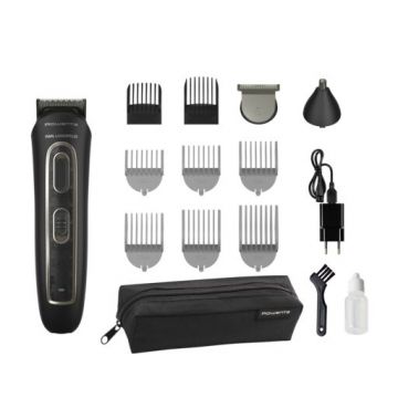 Aparat de tuns multifunctional Rowenta x Karl Lagerfeld Trim & Style 12 in 1 TN911LF0  Tehnologia Wet & Dry  autonomie pana la 120 minute