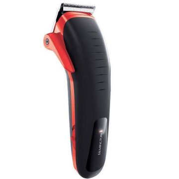 Aparat de tuns profesional Remington Ultimate Performance HC9700, Acumulator Dual Lithium, Autonomie 150 minute, Incarcare rapida (Negru/Rosu)