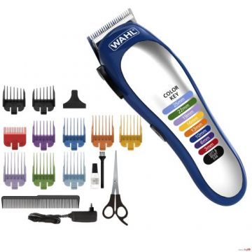 Aparat de tuns Wahl Lithium Ion Color Pro Clipper 79600-3716, Gri/Albastru