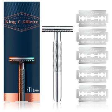 Gillette King C. Double Edge aparat de ras + lame de rezervă
