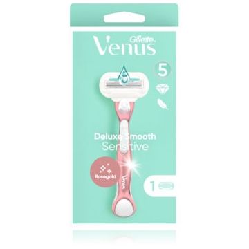 Gillette Venus Deluxe Smooth Sensitive Rosegold aparat de ras + capete de schimb