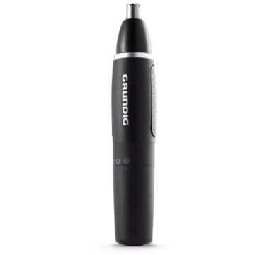 Grundig Trimmer Grundig MT-3810 pentru nas și urechi, cu baterie, cap de tăiere din oțel inoxidabil, Negru