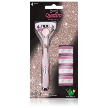 Wilkinson Sword Quattro for Women Rose Gold aparat de ras + rezervă 4 pc