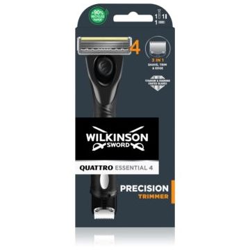 Wilkinson Sword Quattro Precision Trimmer Aparat de ras + rezervă lame 2 pc