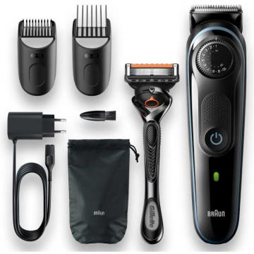 Aparat De Tuns Barba BT5341 39 Setari De Lungime Cap Pentru Precizie 2 Piepteni Aparat De Ras Gillette ProGlide Negru