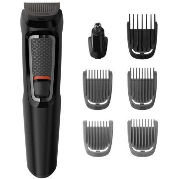 Aparat de tuns Philips Multigroom Seria 3000 7 in 1 MG3720/15, Lame cu ascutire automata, Accesorii lavabile