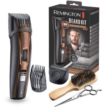 Set de tuns barba Remington Beard Kit MB4046, Lame Titan, 1-35 mm, 5 accesorii, Negru/Maro