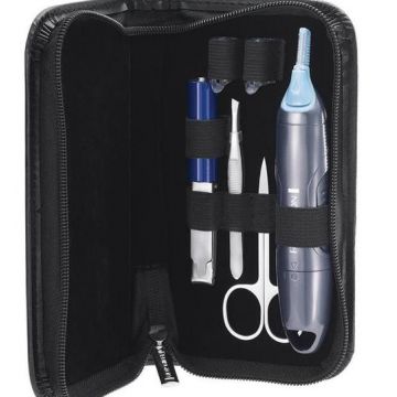 Trimmer pentru nas si urechi Remington Nano Series NE3455, Carcasa antibacteriana NanoSilver, Trusa pentru manichiura (Negru)