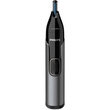 Trimmer pentru nas/urechi NT3650/16 lavabil pieptene 5mm Negru Gri