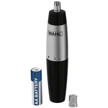 Wahl Trimmer pentru nas si urechi Wahl 05642-135, 1 capat de taiere, baterie AA, negru-argintiu