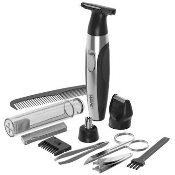 Wahl Trimmer  Wahl 05604-616, alimentare baterie, 3 capete incluse, 0,5-23mm, argintiu