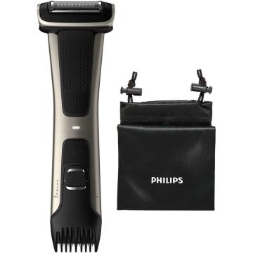 Aparat de Ingrijire Corporala BG7025/15 Series 7000 Bodygroom Rezistent La Dus Negru/Argintiu