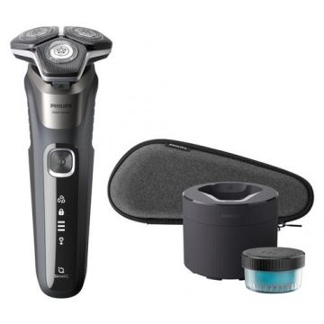 Aparat de ras electric Philips Shaver Seria 5000 S5887/50, Wet&Dry, Autonomie 60 minute, 9 W (Gri)