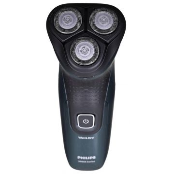 Aparat de ras electric Philips X3052/00, Autonomie 45 minute, 3 capete, Trimmer, Umed/Uscat (Negru/Verde)