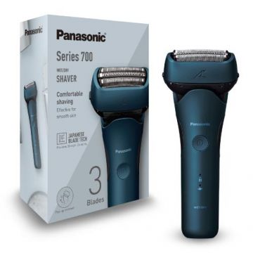 Aparat de ras Panasonic ES-LT4B-A803, 3 lame inchJapanese Blade Technologyinch, Trimmer, Senzor pentru barba, 45min autonomie Li-Ion, Wet & Dry, Mod inchShaving Foaminch