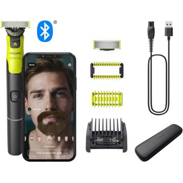 Aparat de ras Philips OneBlade 360 QP4631/65, aparat hibrid pentru barbierit si tuns barba si parul corporal