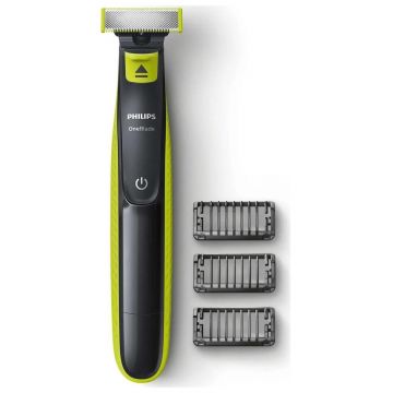 Aparat de ras Philips OneBlade Face QP2724/10, Autonomie 45 minute, Wet & Dry (Negru/Verde)
