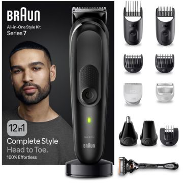 Aparat de tuns Braun 12-in-1 Series 7 MGK7460 + Aparat de ras Gillette ProGlide