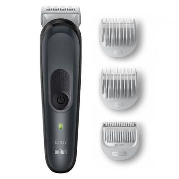 Aparat de tuns Braun BG3350, Autonomie 80 minute, Tehnologie SkinShield (Negru/Gri)