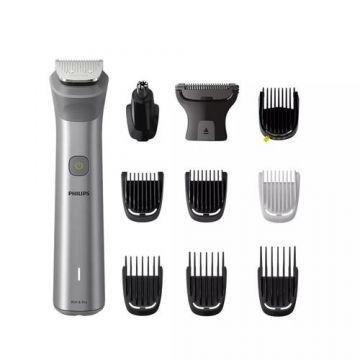 Aparat de tuns multifunctional 11 in 1 Philips Multigroom Series 5000 MG5930/15, acumulator, autonomie 120 min (Gri antracit)