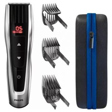 Aparat de tuns Philips HC9420/15, Autonomie 120 minute, 3 piepteni reglabili (Negru/Argintiu)