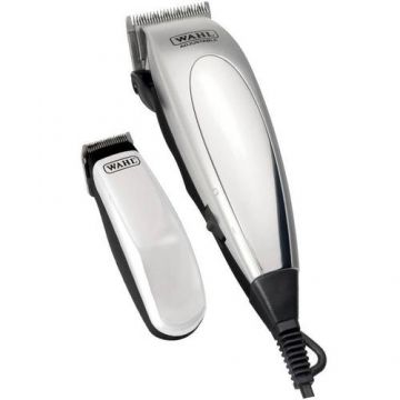 Aparat de tuns WAHL HomePro Deluxe, 20 mm, Autoascutire, Lame otel, 8 Accesorii, Gri