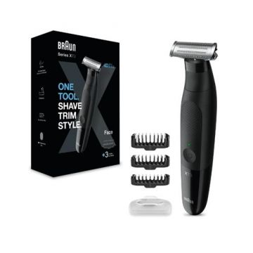 Aparat hibrid de barbierit si tuns barba BRAUN Series X XT3100, Wet&Dry, autonomie 50 min, 1 element de taiere (Negru)