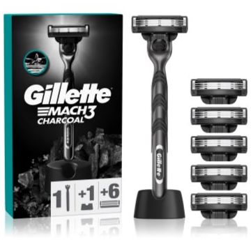 Gillette Mach3 Charcoal aparat de ras cu suport + lame de rezervă