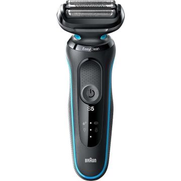 Aparat de ras Braun Series 5 50-M1000, Acumulator, Cap barbierit cu 3 lame, Umed/Uscat, Negru/Albastru