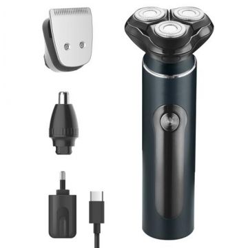 Aparat de ras electric Adler AD 2940, Autonomie 60 minute, USB, Husa (Negru)