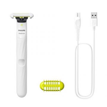 Aparat de ras electric Philips OneBlade Intimate QP1924/22, Autonomie 30 minute, Lama SkinProtect (Alb)