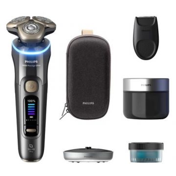Aparat de ras Philips i9000 Prestige Ultra XP9402/31, Wet&Dry, Ecran LCD, Bluetooth, Autonomie 60 minute, SkinIQ Pro (Gri)