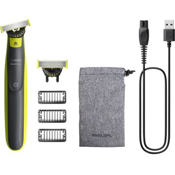 Aparat de ras Philips OneBlade 360 Face QP2724/31, aparat hibrid pentru barbierit si tuns barba