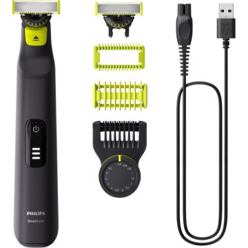 Aparat de ras Philips OneBlade Pro 360 Face & Body QP6542/15, aparat hibrid pentru barbierit si tuns barba si parul corporal