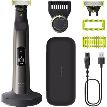 Aparat de ras Philips OneBlade Pro 360 Face & Body QP6652/61, aparat hibrid pentru barbierit si tuns barba si parul corporal