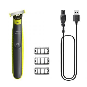 Aparat de tuns si barbierit Philips OneBlade 360 QP2724/23, 3 piepteni, Autonomie 45 minute (Verde)
