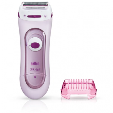BRAUN Aparat de ras-epilat pentru femei, BRAUN LS5100 SILKEPIL, lavabil, cu baterii, Roz