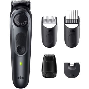 BRAUN Aparat de tuns barba Braun Beard Trimmer BT5420, Wet&Dry, buton rotativ de precizie, 40 de setari pentru lungime, 1 mini-aparat de ras, 3 piepteni, autonomie 100 minute, Negru