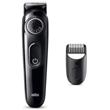 BRAUN Aparat de tuns barba Braun BT3400, cu buton rotativ de precizie, 1 instrumente de ingrijire, autonomie 50 minute, Negru