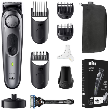 BRAUN Aparat de tuns barba Braun BT7420, acumulator, 100 min autonomie, Wet&Dry, Negru-Gri,  Aparat de ras