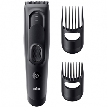 BRAUN Aparat de tuns electric Braun Series 5 HC5330, Memory Safety Lock, 17 setări de lungime, 2 piepteni, autonomie 50 minute, Gri