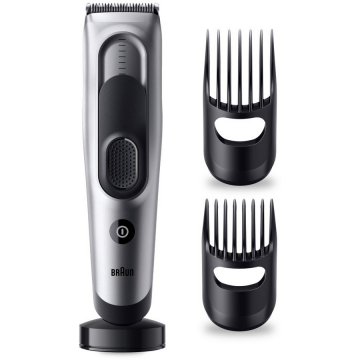 BRAUN Aparat de tuns electric Braun Series 7 HC7390, Memory Safety Lock, 17 setari de lungime, 2 piepteni, Suport de incarcare, autonomie 50 minute, Negru-Argintiu