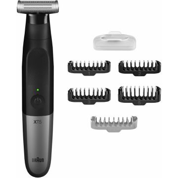 BRAUN Aparat hibrid de barbierit si tuns barba Braun Series X XT5100 Wet&Dry, 4 piepteni, 1 cap pentru ingrijire corporala, Negru